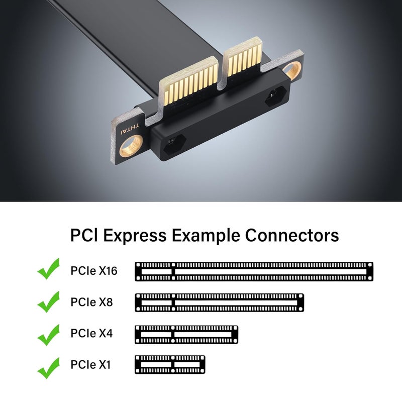 SinLoon PCIe 4.0 X1 Extension Cable 90 Degree PCI-E 1X Male to Female Riser Cable (10CM) - Image 3